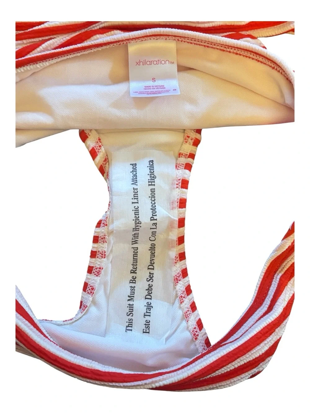 Xhilaration Red and White Striped Halter Bikini Size S NWT